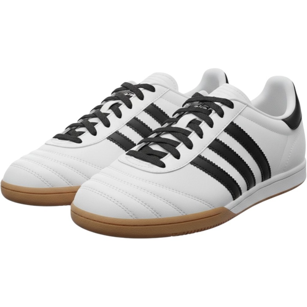 Adidas Samba White Black Gum Sole Leather Low Top Sneakers Mens 9.5